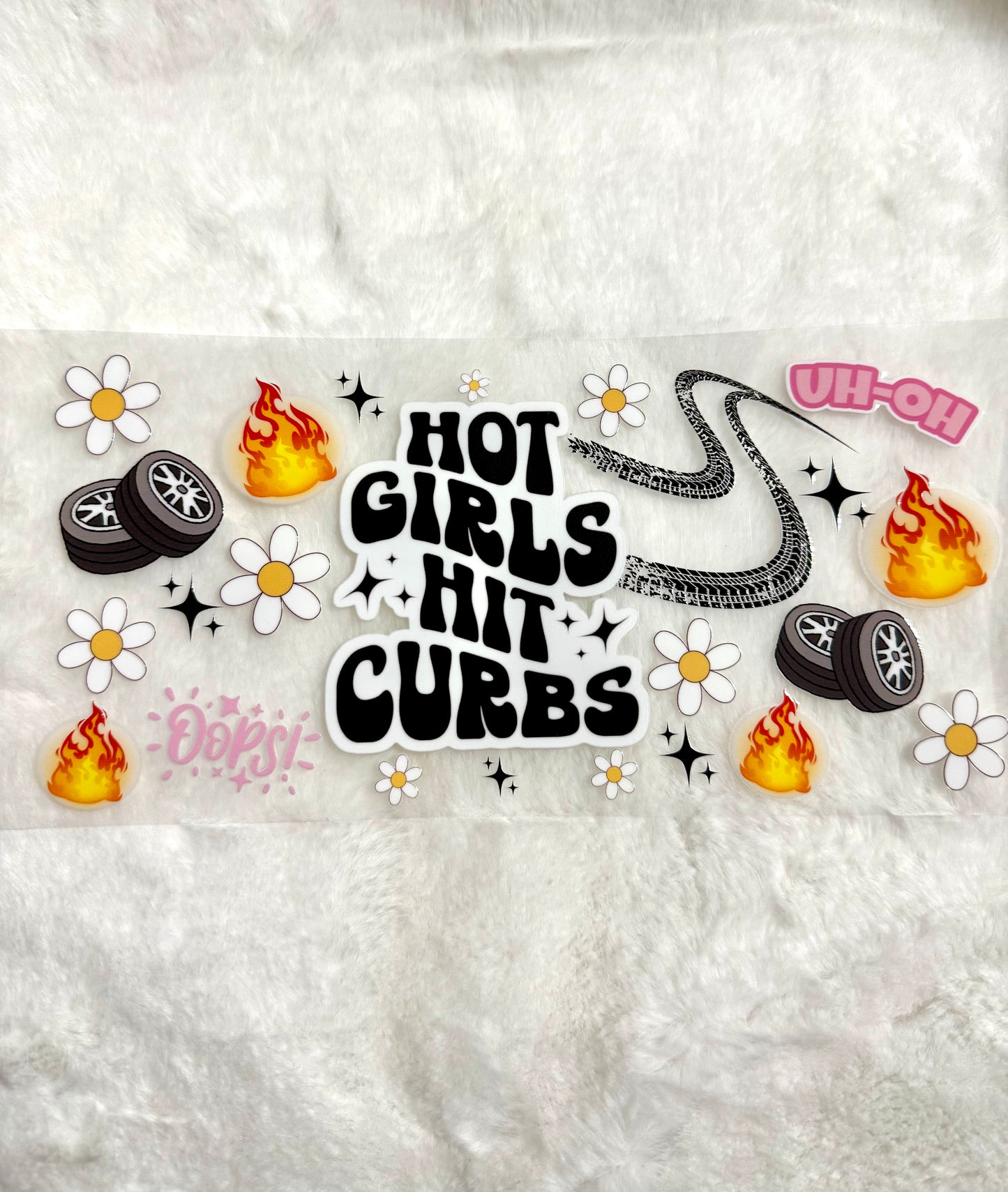 Hot girls hit curbs Decal