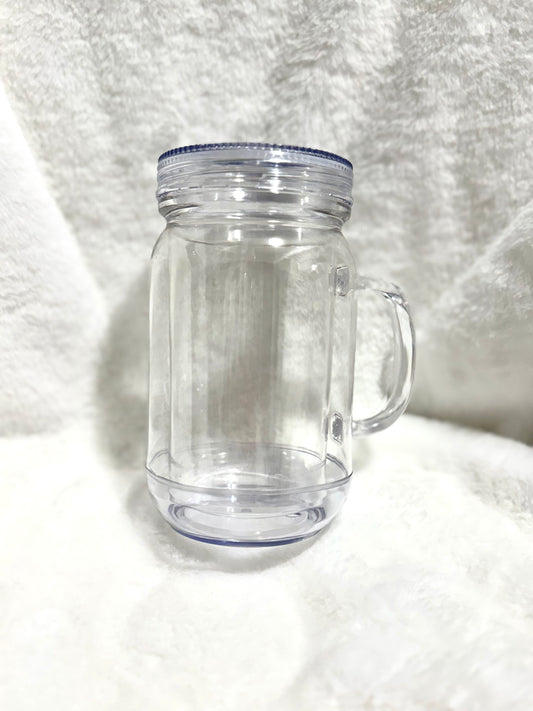 Custom plastic 20oz Snow Globe Mason